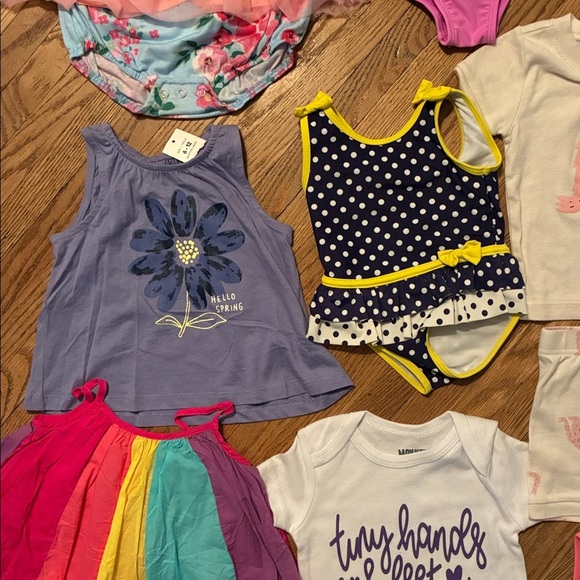 Colorful Baby Clothing Set. Includes Rompers, Onesies, Pjs, Swimsuits, & Dress. - Picture 16 of 16